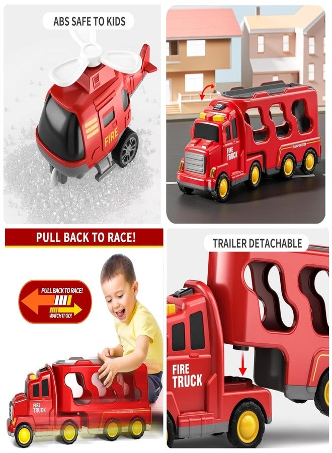 JBM ENTERPRISE 5-in-1 Vehicle Carrier with Mini Transport Trucks (Red) - Image 5